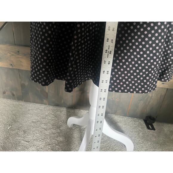 Boden Dress Womens Size 8 R Black Gray Polka Dots Wool Blend Flare Midi Lined - Picture 7 of 11